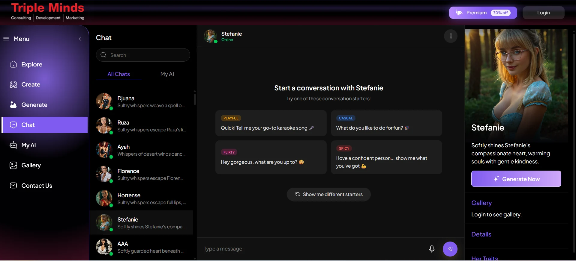 Adult website app screen 3 — subscription + premium tiers