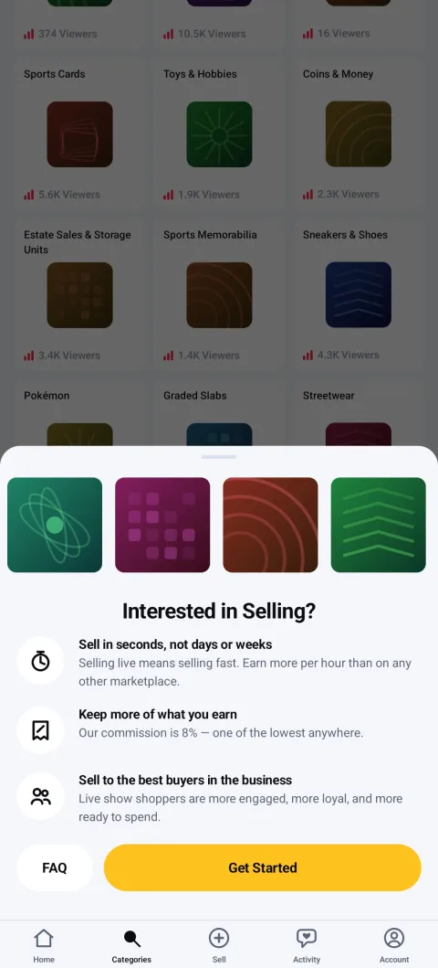 Seller onboarding sheet showing transparent selling fees and benefits