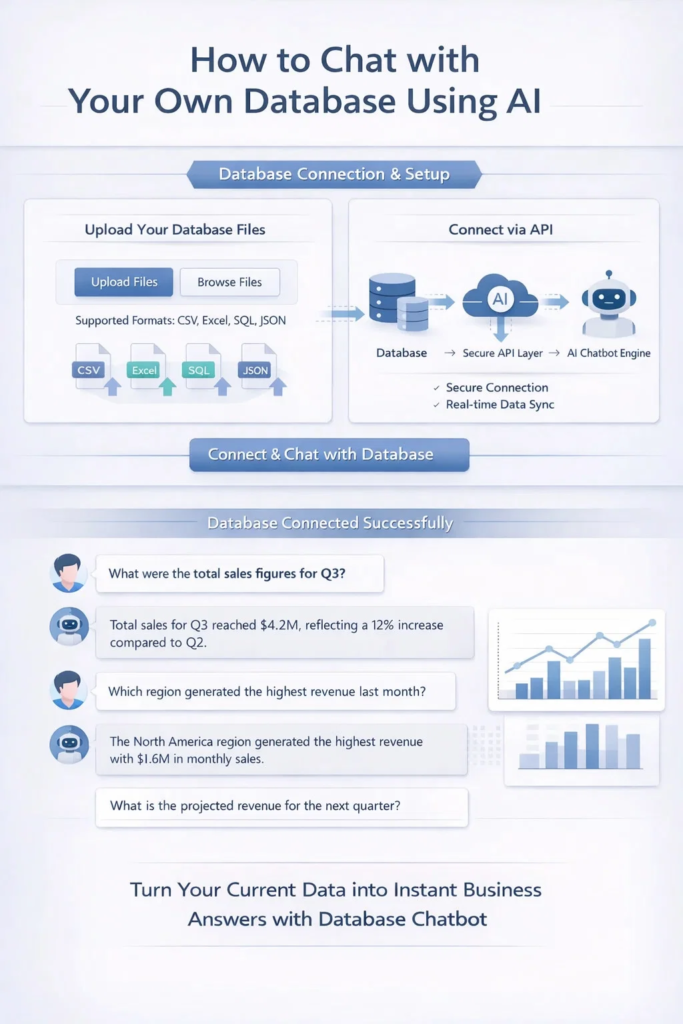 Database chatbot connecting to a database and answering business queries